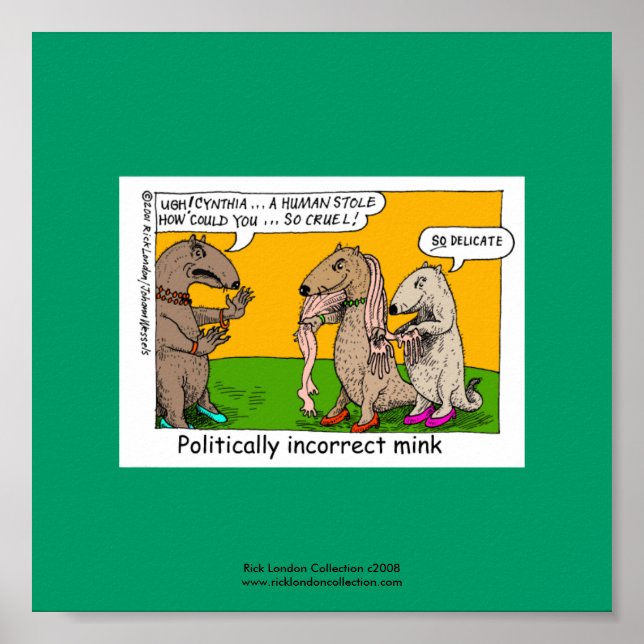 P.I. Mink (Human Stole) Tecknad Framed Print Poster (Framsidan)