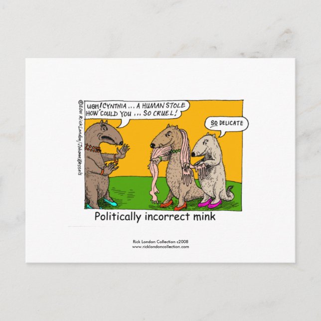 P.I. Mink-Tecknad (Human Stole) på vykort (Framsida)