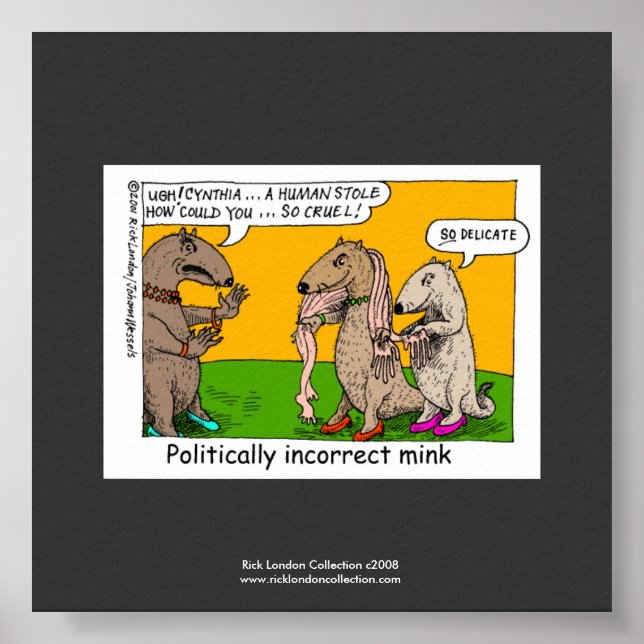 P.I. Mink-Tecknad (human Stole) - Poster kvalitet (Framsidan)