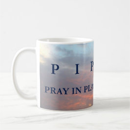 P I PRAY I STÄLLE KAFFEMUGG