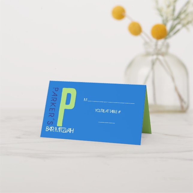 P INITIAL COLLECTION Pub Mitzvah Seating Escort Placeringskort (Framsida)