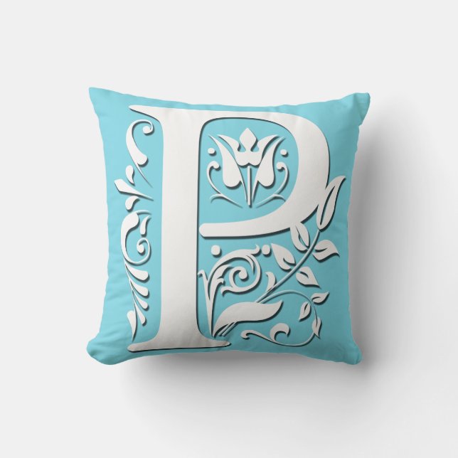 P Initialbokstav Monogram - Kudd Kudde (Framsida)