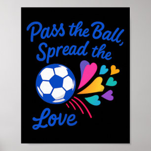 P Ll Sprid Kärlek Regnbåge Fotboll Design Poster