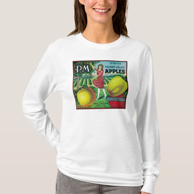P.M. Apple låda LabelWatsonville, CA Tee (Framsida)