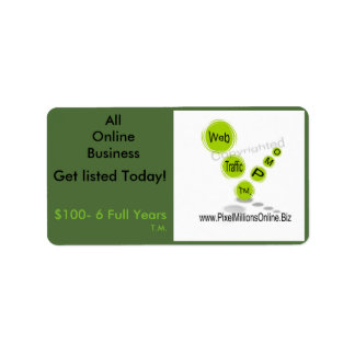 P.M.O. Reklametiketter Adressetikett