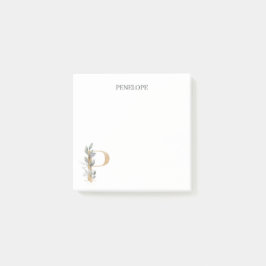 P Monogram Blommigt Personlig Post-it Notes Block