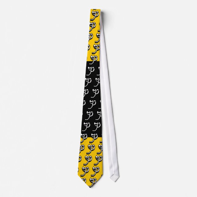 P Monogram Guldsmycke & Svart Band Slips (Framsida)