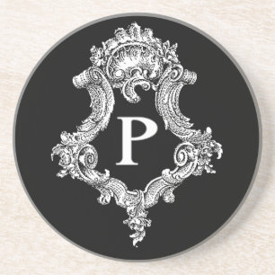 P Monogram initial Underlägg Sandsten