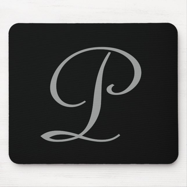 P: Monogram P Elegant Mousepad - första Brev Musmatta (Framsidan)