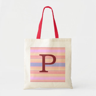 P: Monogram P Summer Rand Roligt Tote Bag Tygkasse