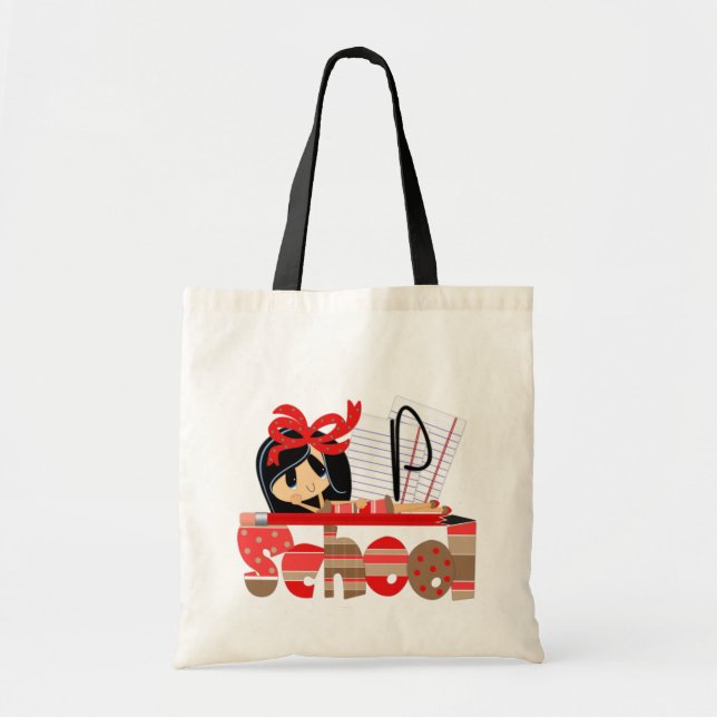 P Monogram School Budget Tote Tygkasse (Framsidan)