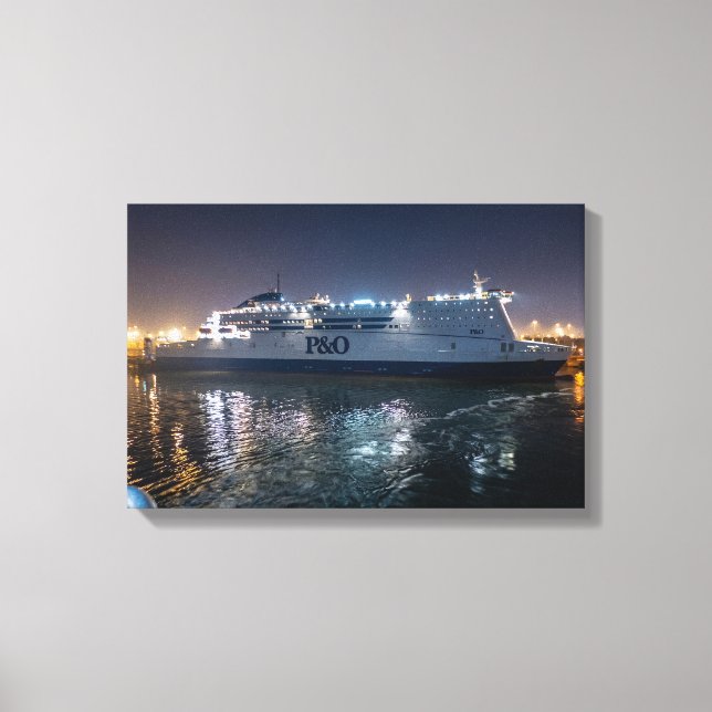 P&O Pride of Hull färja på natten Canvastryck (Framsida)