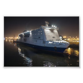 P&O Pride of Hull färja på natten Fototryck
