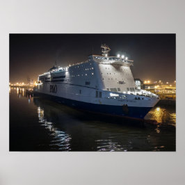 P&O Pride of Hull färja på natten Poster