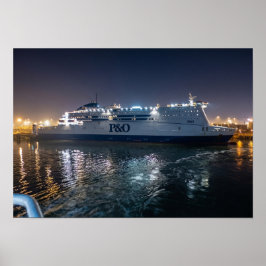 P&O Pride of Hull färja på natten Poster