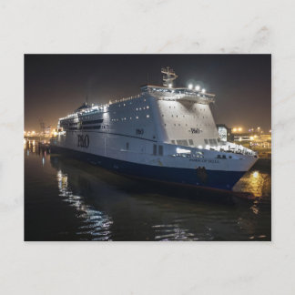 P&O Pride of Hull färja på natten Vykort