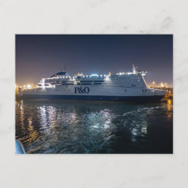 P&O Pride of Hull färja på natten Vykort