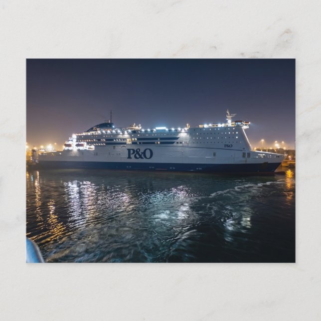 P&O Pride of Hull färja på natten Vykort (Framsida)