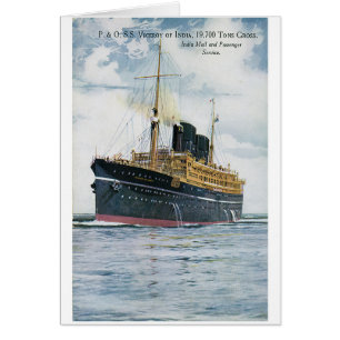 P&O S.S. Viceroy av Indien - vintage resoraffisch Hälsningskort