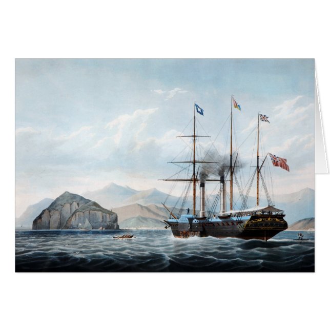 P&O-styrskepp Bentinck 1844 Hälsningskort (Framsidan Horizontal)