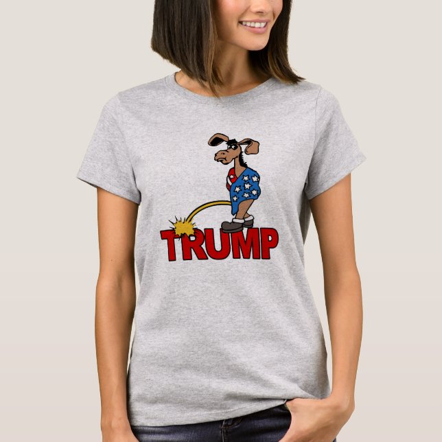 P ON TRUMP - Democracy - Anti-Trump Design - - Po Tee (Framsida)