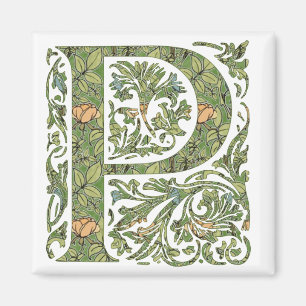 P Ornate Blommigt Leafy Monogram Magnet