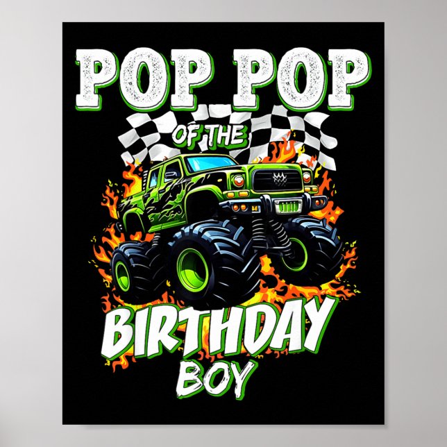P P Of The Birthday Boy Monster Truck Birthday Kid Poster (Framsidan)