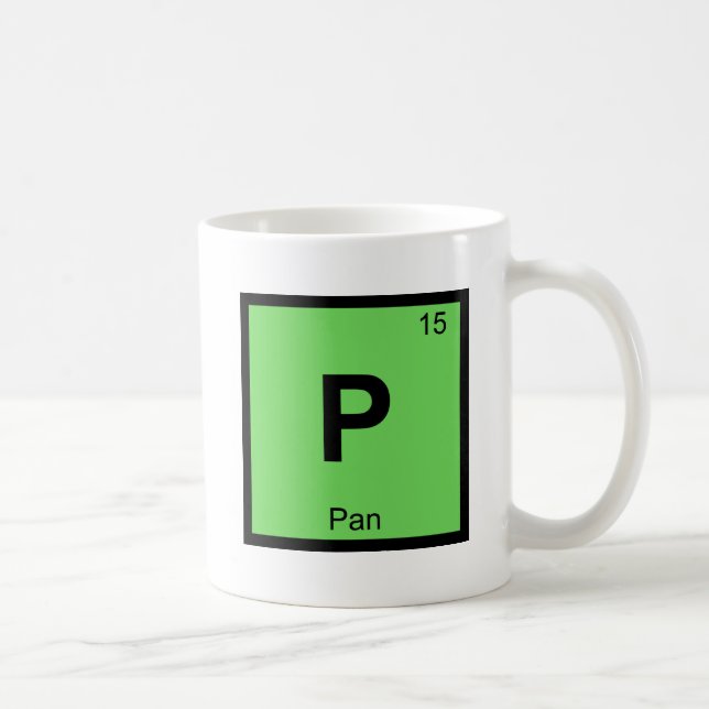 P - Panna Gud Kemi Periodiska Systemet Symbol Kaffemugg (Höger)