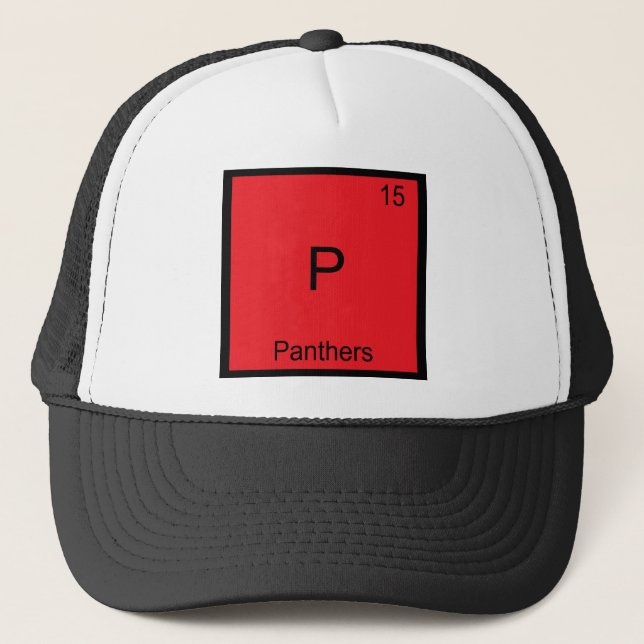 P - Panthers Funny Inslag kemi Symbol Tee Truckerkeps (Framsida)