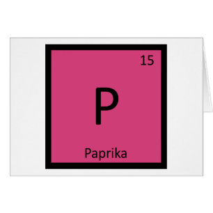 P - Paprikas Kryddkemi Periodiska Systemet Symbol Hälsningskort