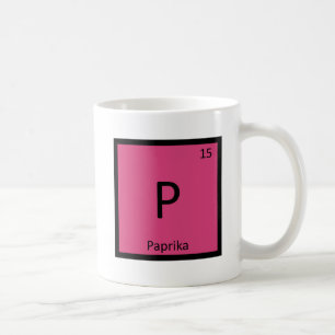 P - Paprikas Kryddkemi Periodiska Systemet Symbol Kaffemugg