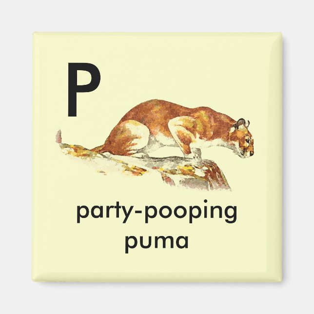 P - party-puma magnet (Framsidan)