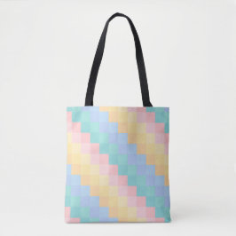 P pastel ROSA BLÅ GUL GRÖN GEOMETRISKA FORMER Tygkasse