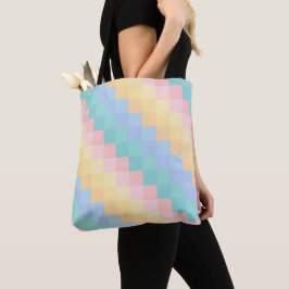 P pastel ROSA BLÅ GUL GRÖN GEOMETRISKA FORMER Tygkasse