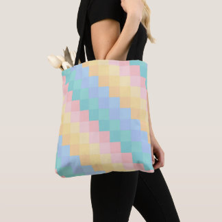 P pastel ROSA BLÅ GUL GRÖN GEOMETRISKA FORMER Tygkasse