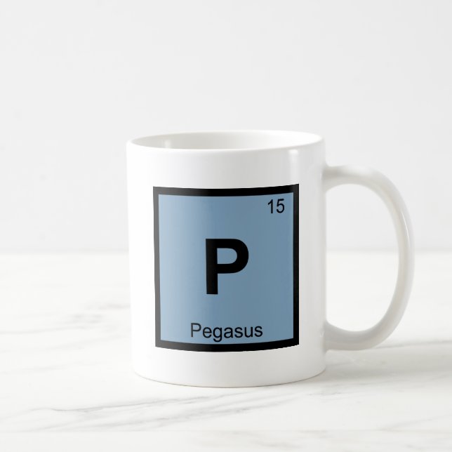 P - Pegasus Grekisk kemi Periodic Bord Symbol Kaffemugg (Höger)