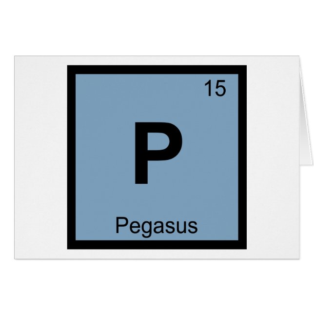 P - Pegasus Grekisk kemi Periodiska systemet Symbo Hälsningskort (Framsidan Horizontal)
