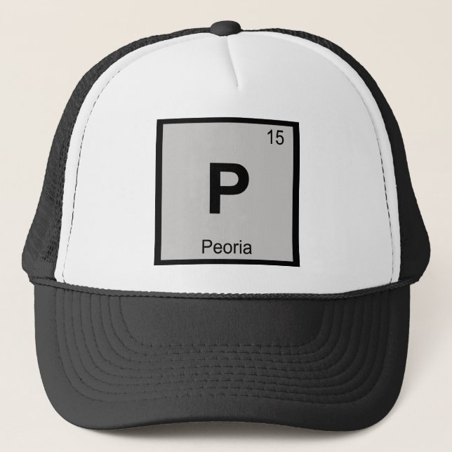 P - Peoria City Chemistry Periodiska Systemets Sym Truckerkeps (Framsida)
