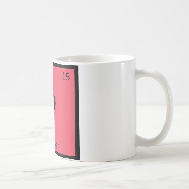 P - Peppar Grönsak Kemi Periodiska Systemet Kaffemugg (Höger)