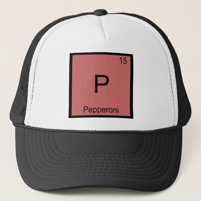 P - Pepperoni Rolig Kemisk Element Symbol T-shirt Keps (Framsida)