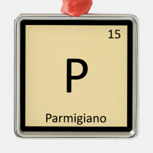 P - Periodiskt bord för Parmigianoostkemi Julgransprydnad Metall