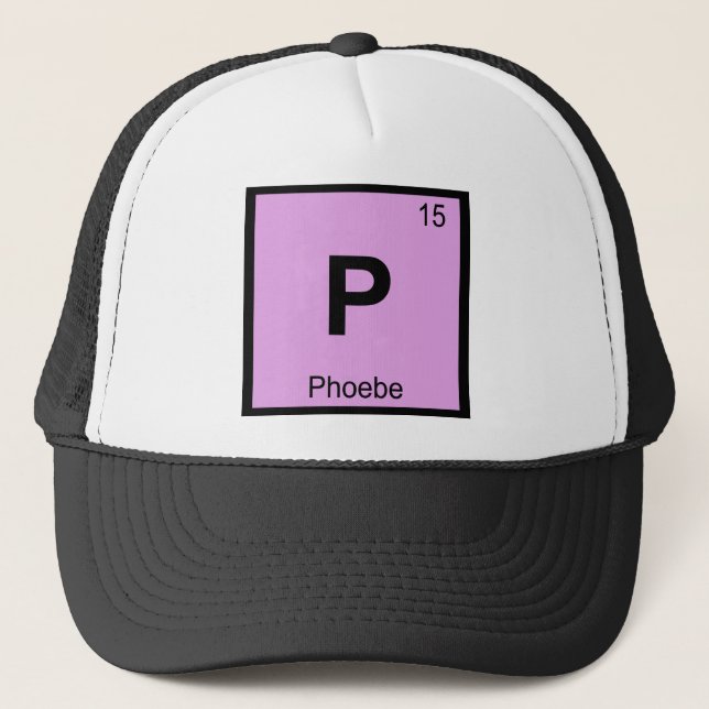 P - Phoebe Titan Kemisk Periodiska Systemet Symbol Truckerkeps (Framsida)
