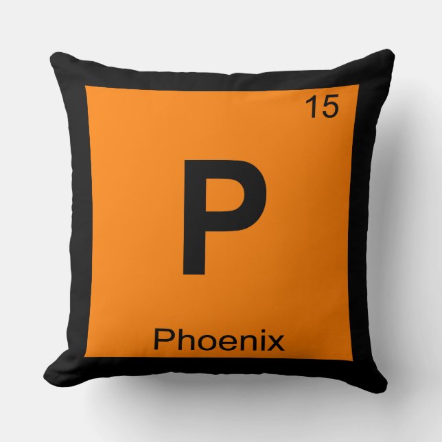 P - Phoenix City Chemistry Periodiska Systemet Sym Kudde (Framsida)