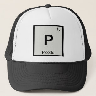 P - Piccolo Music Chemistry Periodic Bord Symbol Truckerkeps