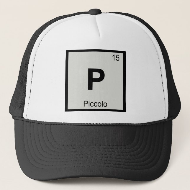P - Piccolo Music Chemistry Periodic Bord Symbol Truckerkeps (Framsida)