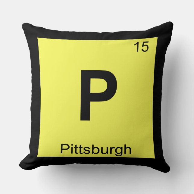 P - Pittsburgh Pennsylvanias kemiska symbol Kudde (Framsida)