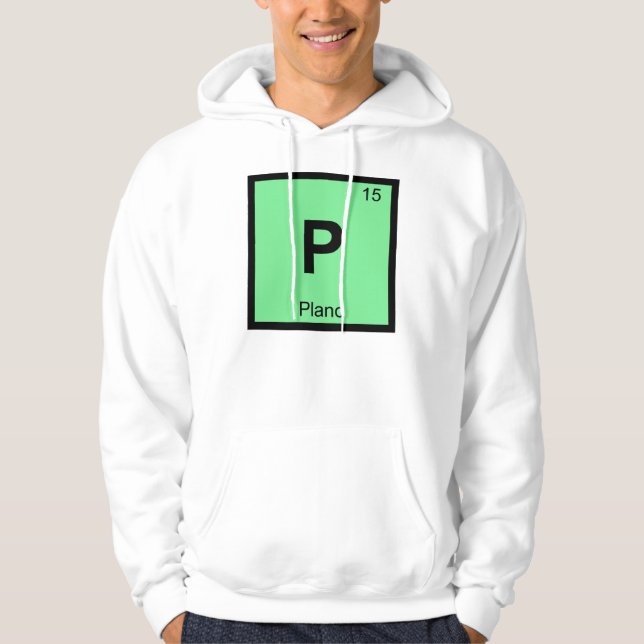 P - Plano Texas kemi periodiska systemet symbol Hoodie (Framsida)