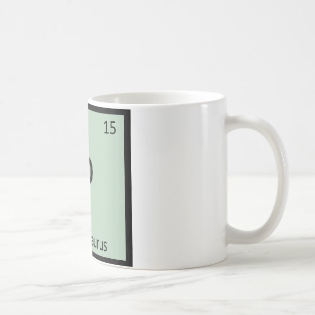 P - Plesiosaurus Dinosaur Kemi Periodiska Systemet Kaffemugg (Höger)