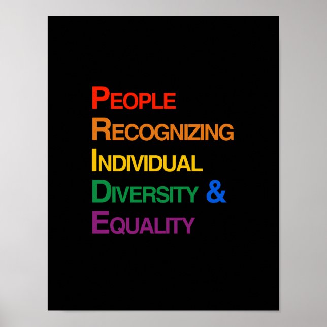 P-R-I-D-E: PERSONER SOM ERKÄNNER INDIVIDUELL MÅNGF POSTER (Framsidan)