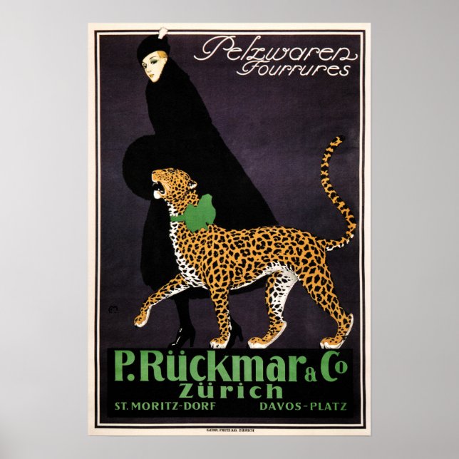P Ruckmar & Co. 1910 Women Clothing Mode Store Poster (Framsidan)